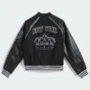 Skateboarding x Tyshawn Collegiate Crown on the back Lamine Yamal Black Varsity Jacket back view
