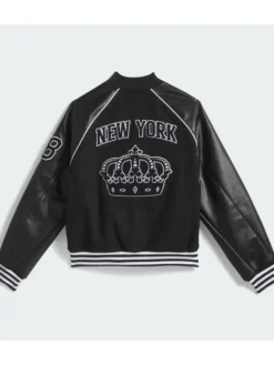 Skateboarding x Tyshawn Collegiate Crown on the back Lamine Yamal Black Varsity Jacket back view