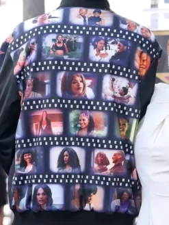 Snoop Dogg Walk Of Fame 2026 Nia Long Tribute Film-Strip Navy Blue Satin Bomber Jacket back view