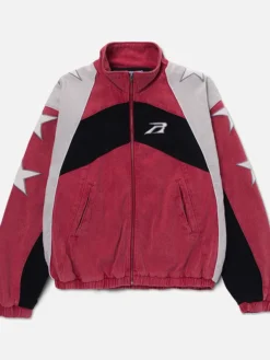 Sophie Cunningham Arrival Tunnel Walk WNBA Fever vs Lynx All Star Cotton Red Track Work Jacket front view