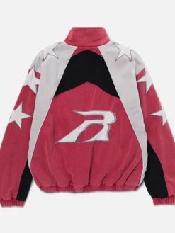 Sophie Cunningham WNBA Arrival Tunnel Walk Fever vs Lynx All Star Track Work Cotton Red Jacket back view