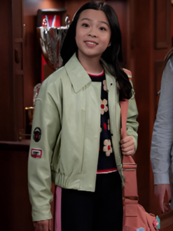 Sophie-Vampirina-Teenage-Vampire-Tv-Series-Jiwon-Lee-Green-Leather-Jacket-Front