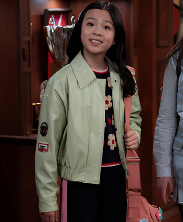 Sophie-Vampirina-Teenage-Vampire-Tv-Series-Jiwon-Lee-Green-Leather-Jacket-Front