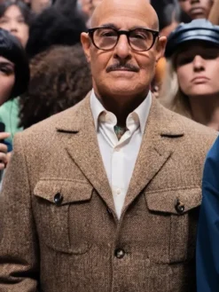 Stanley Tucci Masterplan Brown Wool Jacket