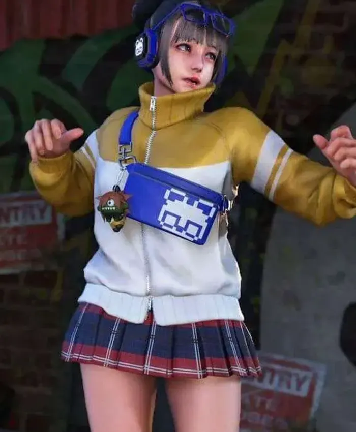 Street-Fighter-6-Li-Fen-Golden-and-White-Bomber-Jacket-Front