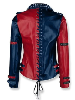Suicide Squad Harley Quinn Studded Leather Jacket Back