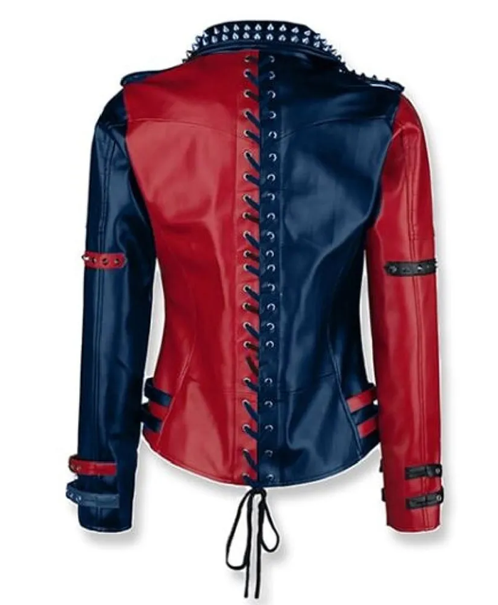 Suicide Squad Harley Quinn Studded Leather Jacket Back