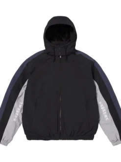 Supreme Fall-Winter 2026 AOI Fleece Polyester Lined Black Hooded Track Jacket front view