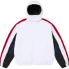 Supreme Fall-Winter 2026 AOI Fleece Polyester Lined White Hooded Track Jacket front view