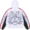 Supreme Fall-Winter 2026 AOI Fleece Polyester Lined White Track Hooded Jacket back view