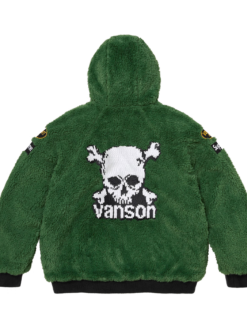 Supreme Vanson Leathers Reversible Quilted Hooded Green Jacket