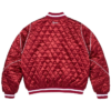 Supreme x Champion Quilted Dark Red Satin Varsity Jacket Back
