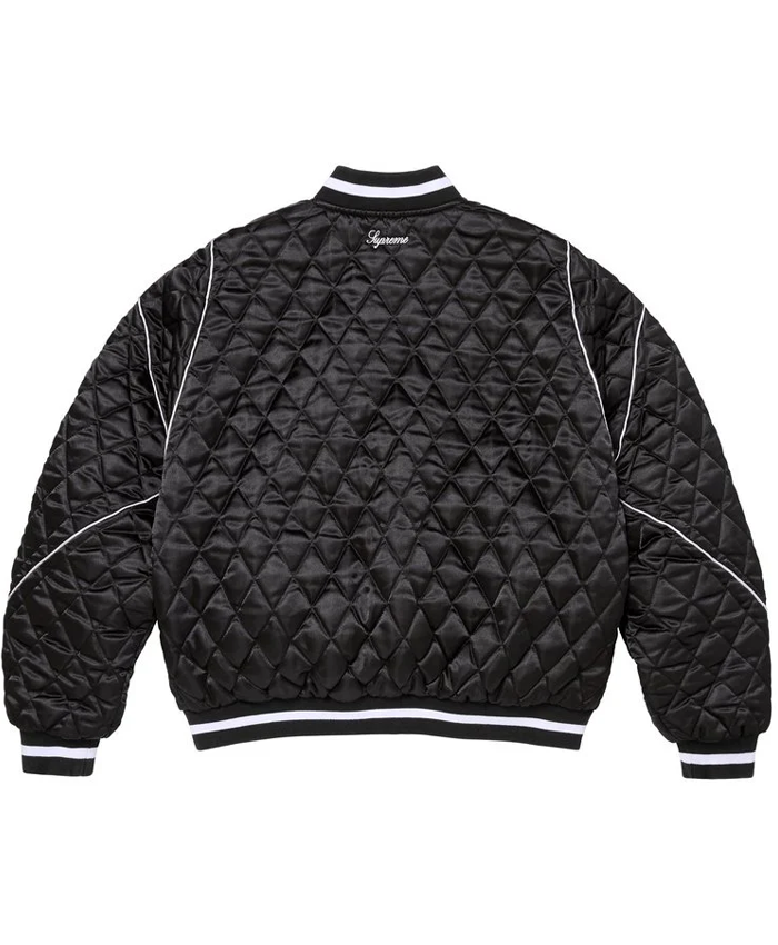 Supreme x Champion Quilted Satin Jacket Black