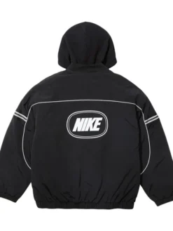 Supreme x Nike Black Nylon Hooded Jacket Back
