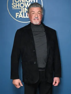 Sylvester Stallone The Tonight Show Black Suede Blazer