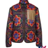TK Lee TV-Series The Brothers Sun 2024 Joon Lee Print Floral Satin Zip-Up Jacket front view
