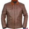 TV-Series Yellowstone Dutton Ranch Brown Diamond Quilted Leather Jacket front view