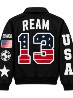 Team USMNT Black Leather Jacket Tim Ream