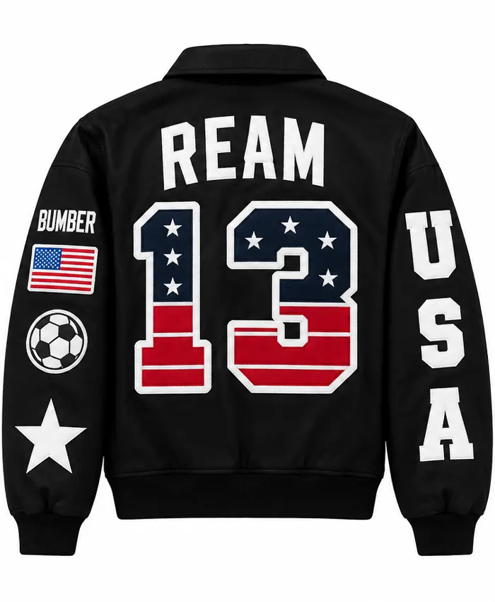 Team USMNT Black Leather Jacket Tim Ream