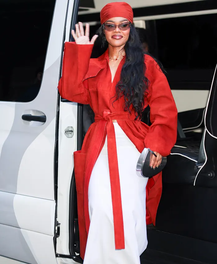 Teyana Taylor Calvin Klein SS27 NYFW Show Belted Coat