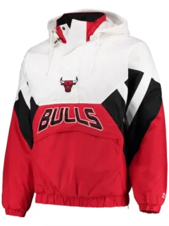 The Line-Up Oxford Chicago Bulls Hooded Half-Zip Jacket