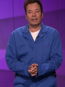 The Tonight Show Starring Jimmy Fallon Film Digger 2026 Cotton Blue Jumpsuit front view
