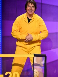 The Tonight Show Starring Jimmy Fallon Tom Cruise Digger 2026 Yellow Cotton Jumpsuit front view