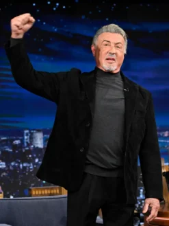 The Tonight Show Sylvester Stallone Black Suede Blazer Jacket