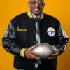 Thomas NFL Team Pittsburgh Steelers Hall of Honor Class 2026 Black Varsity Letterman Jacket front view