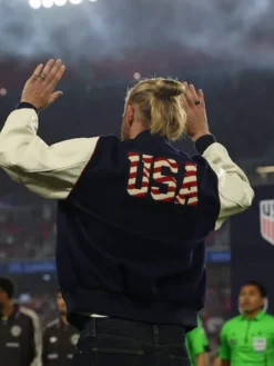 Tim Ream U.S. Men's National Team Honour St. Louis Varsity Navy And Cream Jacket back view