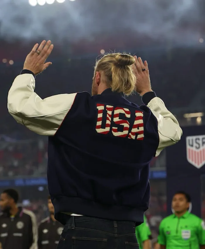 Tim Ream U.S. Men's National Team Honour St. Louis Varsity Navy And Cream Jacket back view
