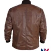 Tom Hardy Harry Da Souza TV Series Mobland 2025 Brown Leather Jacket back view