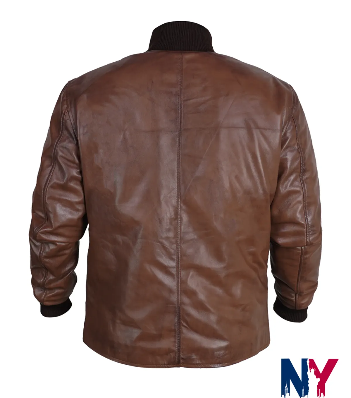 Tom Hardy Harry Da Souza TV Series Mobland 2025 Brown Leather Jacket back view