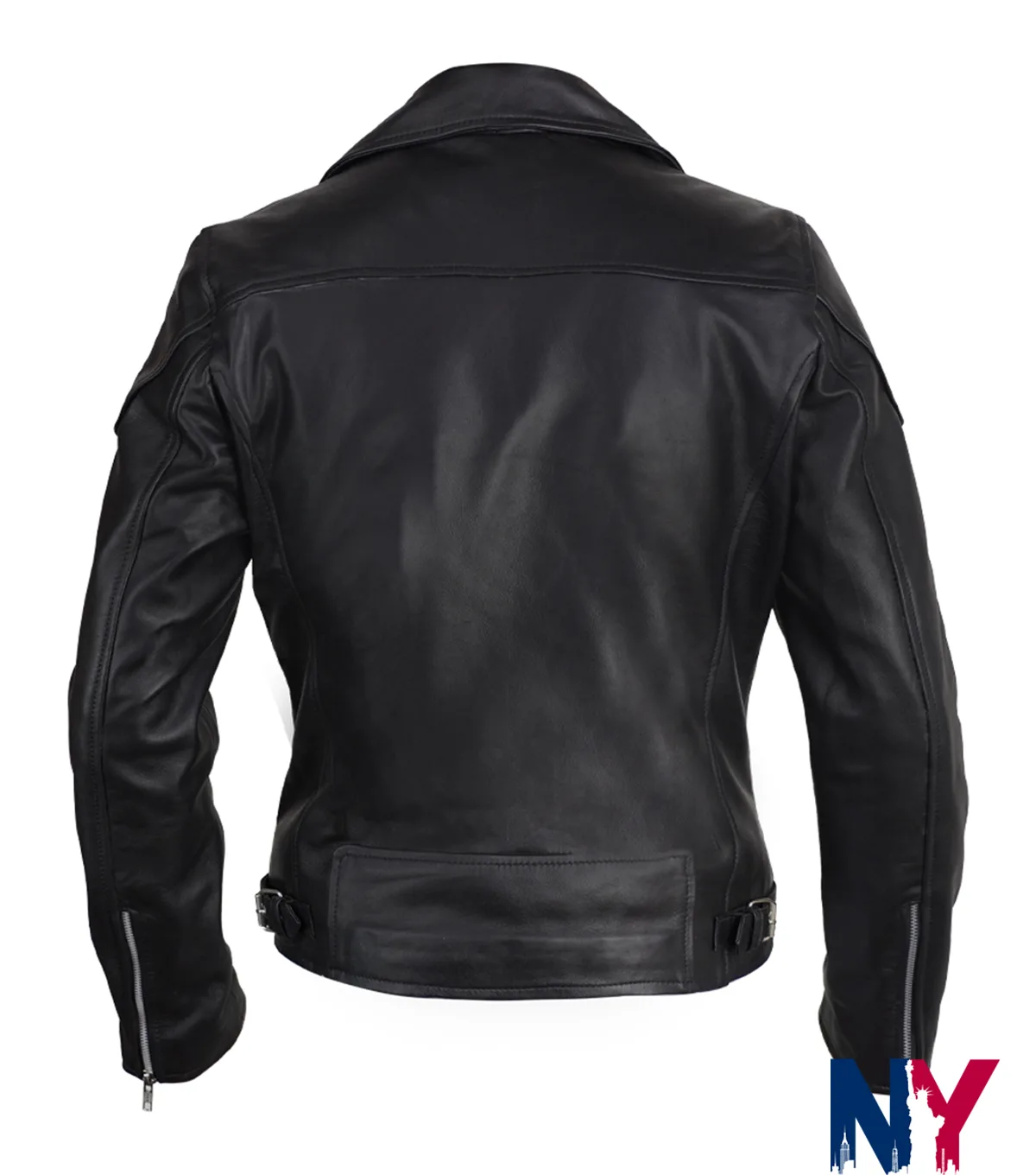 Tracy Spiridakos TV-Series Anna Pigeon 2026 Anna Pigeon Biker Black Leather Jacket back view