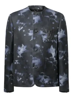 Travis Kelce Kansas City Chiefs Arrowhead Stadium Louis Vuitton Embellished Collarless Jacket front view