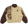 Travis Scott Cactus Jack x Nike Cactus Court Zip Beige And Brown Track Windbreaker Jacket front view