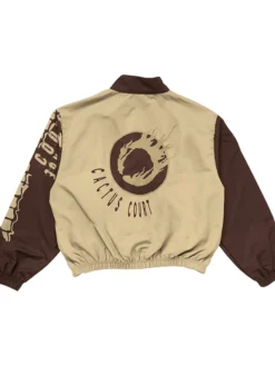 Travis Scott Cactus Jack x Nike Cactus Court Zip Beige And Brown Windbreaker Track Jacket back view