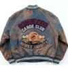 Tremaine Emory 1991 Avirex Canoe Club Vintage Brown Leather Bomber Jacket back view
