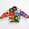 Tyrese Haliburton Jeff Hamilton NBA Teams Collage Colorblock Bomber Leather Jacket front view