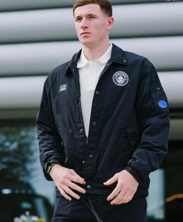 UEFA Champions League Manchester City CP Company Black Polyester Track Jacket front view