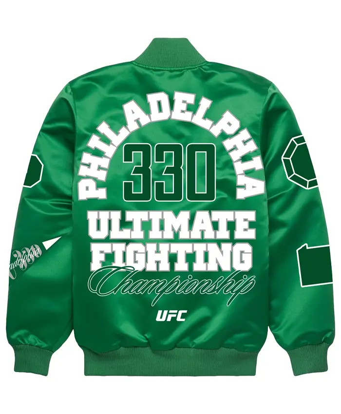 UFC 330 Green Satin Jacket
