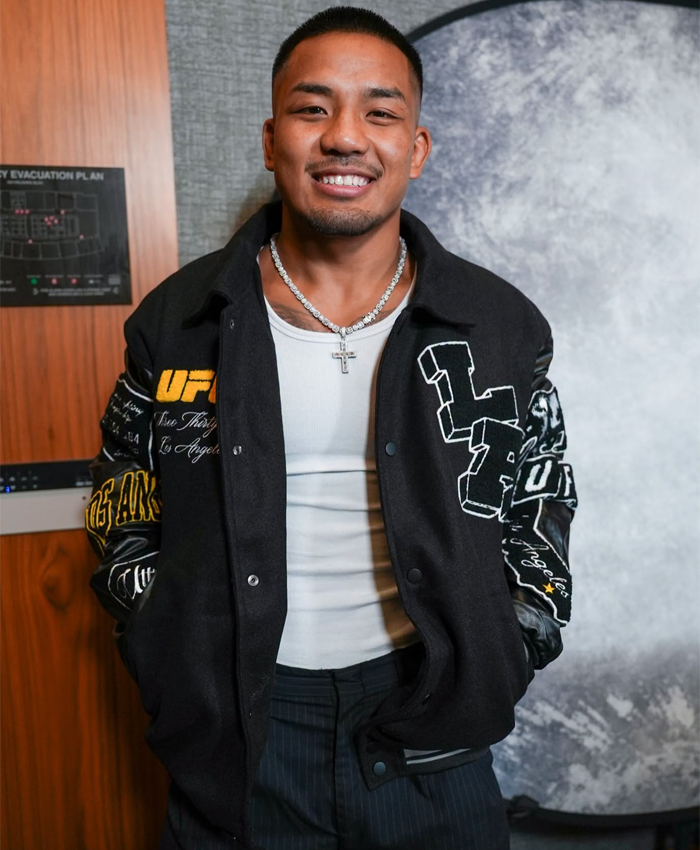 UFC 331 Black Varsity Jacket Front
