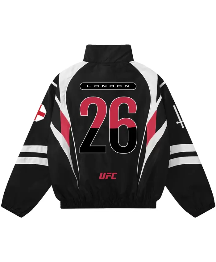 UFC London Full-Zip Up Black Jacket Back