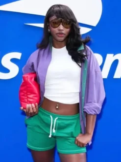 US Open Event Aniya Harvey Purple Jacket