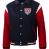 USMNT Sport Design Sweden Men's Legends Navy And Red Wool Varsity Jacket