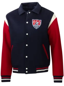 USMNT Sport Design Sweden Men's Legends Navy And Red Wool Varsity Jacket