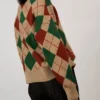 VNeck Argyle Knit Sweater