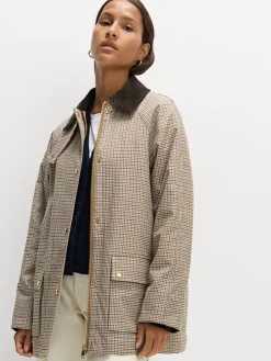 Viral Marks and Spencer Waxed Look Checked Utility Barn Jacket