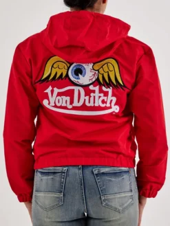 Von Dutch Red Windbreaker Jacket