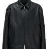 WILDSIDE x The Weeknd AFTER HOURS TIL DAWN Black Leather Jacket front view